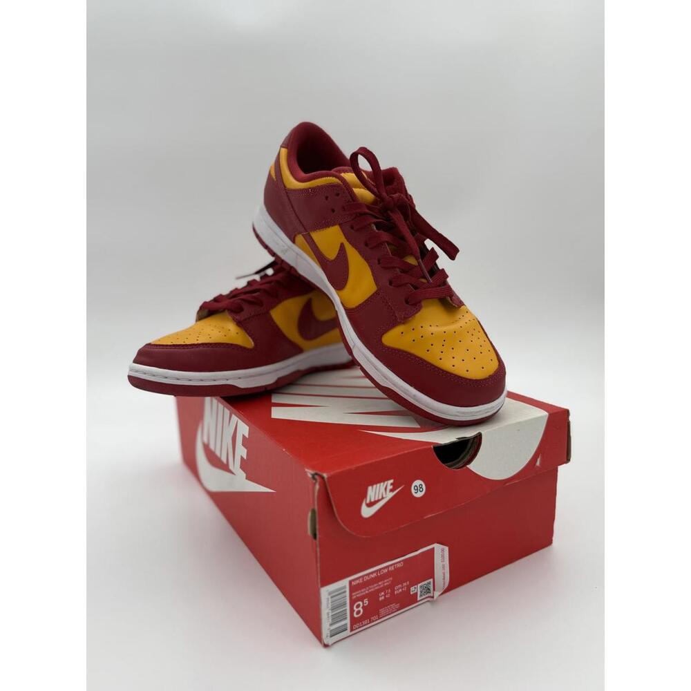 Nike Dunk Low Retro Men's Sneakers - Red and Yellow (8.5M/10W)